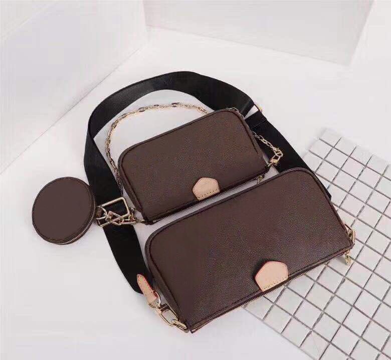 New Shoulder Bags three piece set purs classic handbags women bag leather lady messenger bag satchel cross body bag lady package purse