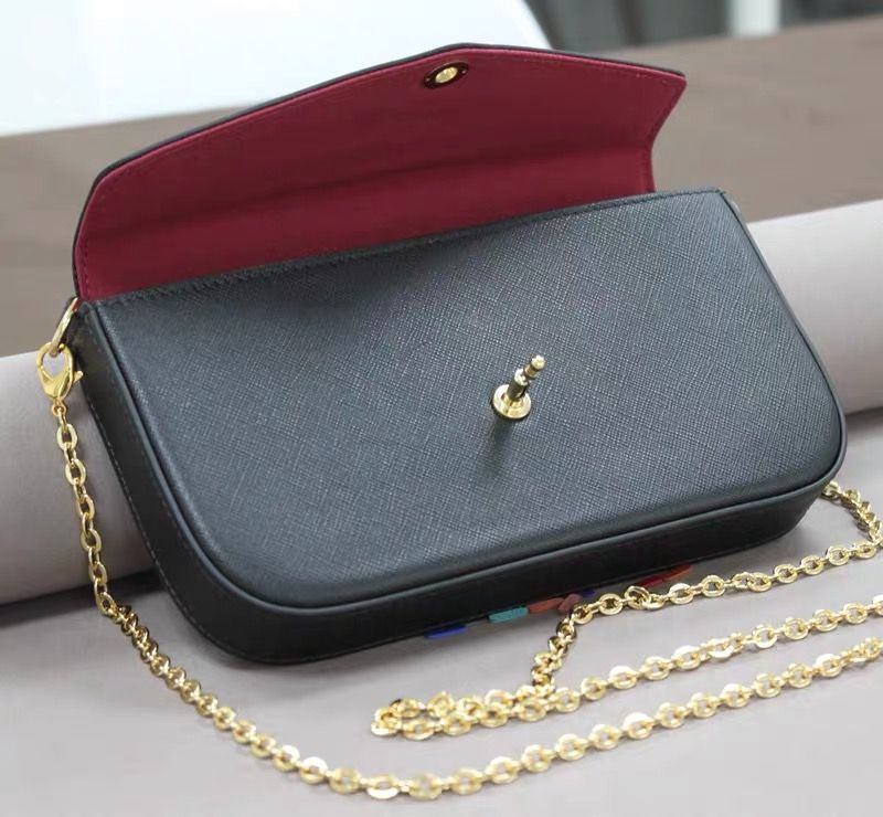 Wholesale chain purse chain shoulder bag for women evening Bag handbag presbyopic three piece set mini messenger bag card holder purse