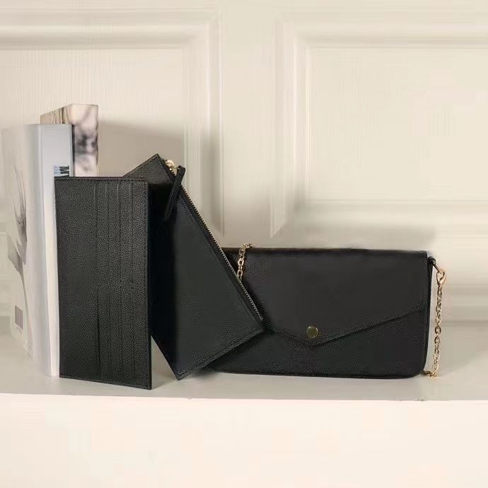dicky0750 Embossed flower handbag Felicie Leather clutch women Bags corss body card holder fashion chain purse lady shoulder bag mini messenger handbags woman