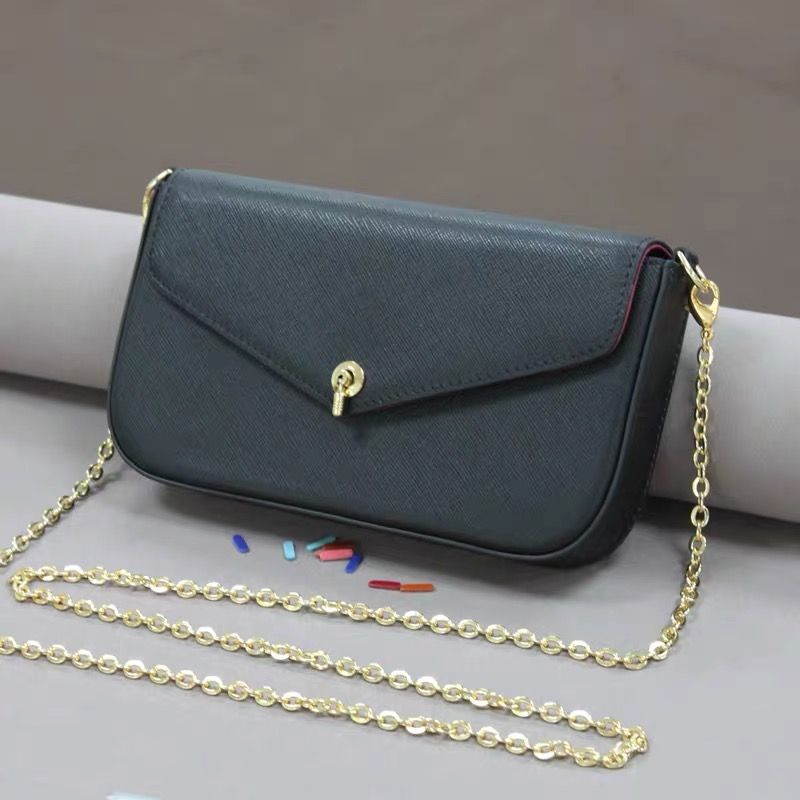 Wholesale chain purse chain shoulder bag for women evening Bag handbag presbyopic three piece set mini messenger bag card holder purse