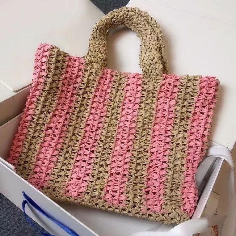 dicky0750 Summer straw beach bag tote raffias bags designer Shopping Bag shoulder bag for women totes grass Chest pack lady hand bags purse handbags Colorful 2022