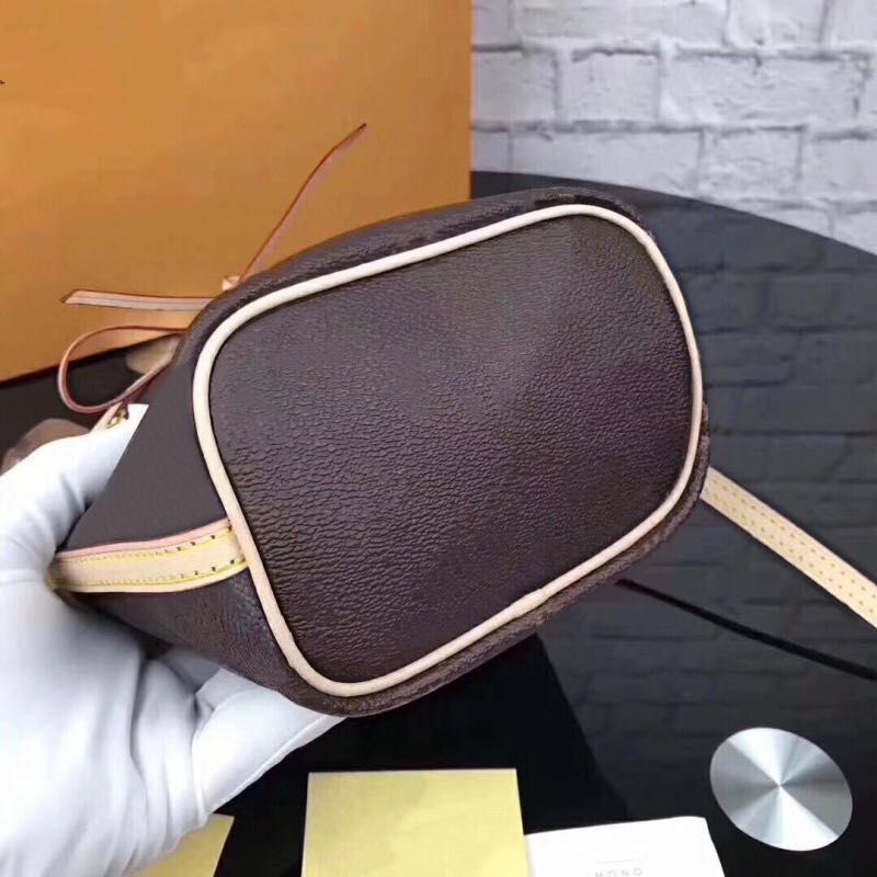 New Mini Drawstring for women Canvas tote genuine leather lady messenger bag phone purse fashion satchel shoulder bag handbag Wholesale