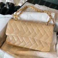 25cm beige caviar golden metal