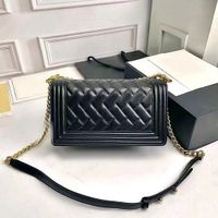25cm boy lambskin gold metal