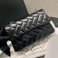25cm lambskin silver metal