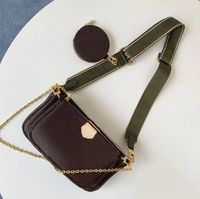 3in1 Light Green strap brown flower