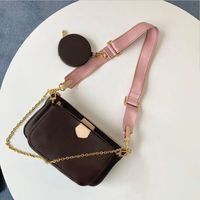 3in1 Pink strap brown flower