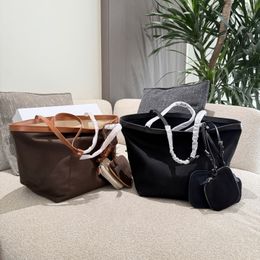 Designer Totes leather handle Canvas shopping bag casual woman handbag fashionable large capacity tote bag shoulder crossbody bag storage bags womens purse PRPU