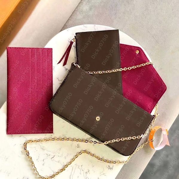 Designer purse felicie women bag wallet on chain handbag portefeuille embossed woc messenger Bag dicky0750 sling bag envelope black shoulder Bag sac de luxe tasche
