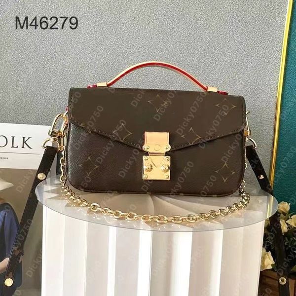 Metis east west Designer messenger bags small handbag Women Shoulder Crossbody Bag dicky0750 Satchel Flap metis bag genuine Leather sacoche chain clutch dicky
