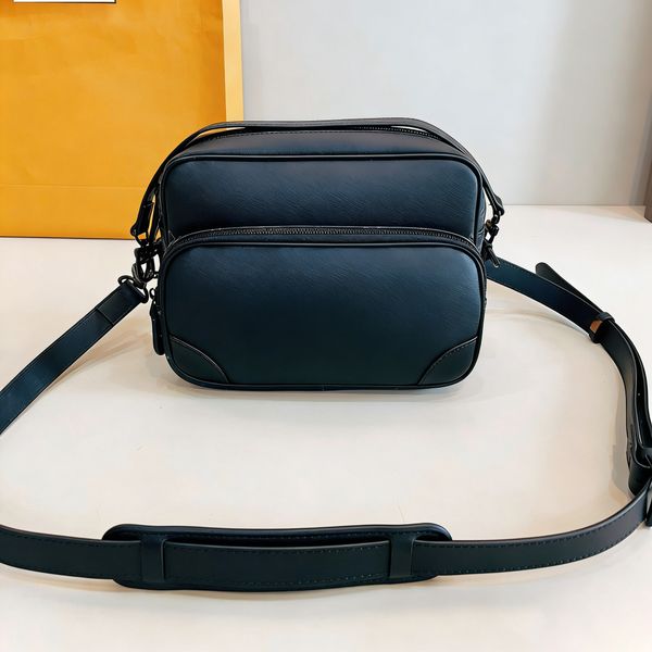 Designer Outdoor messenger bag For men High-Quality Double Zipper crossbody Bags Black Flower women handbags man totes genuine leather bag fashion shoulder bag PRPU