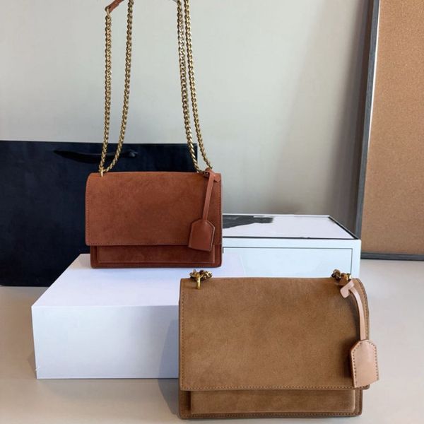 Designer shoulder bag womens suede velvet chain flap Fashion crossbody bag vintage bohemian bag commuter-style tote shoulder crossbody bag womens wallet PRPU