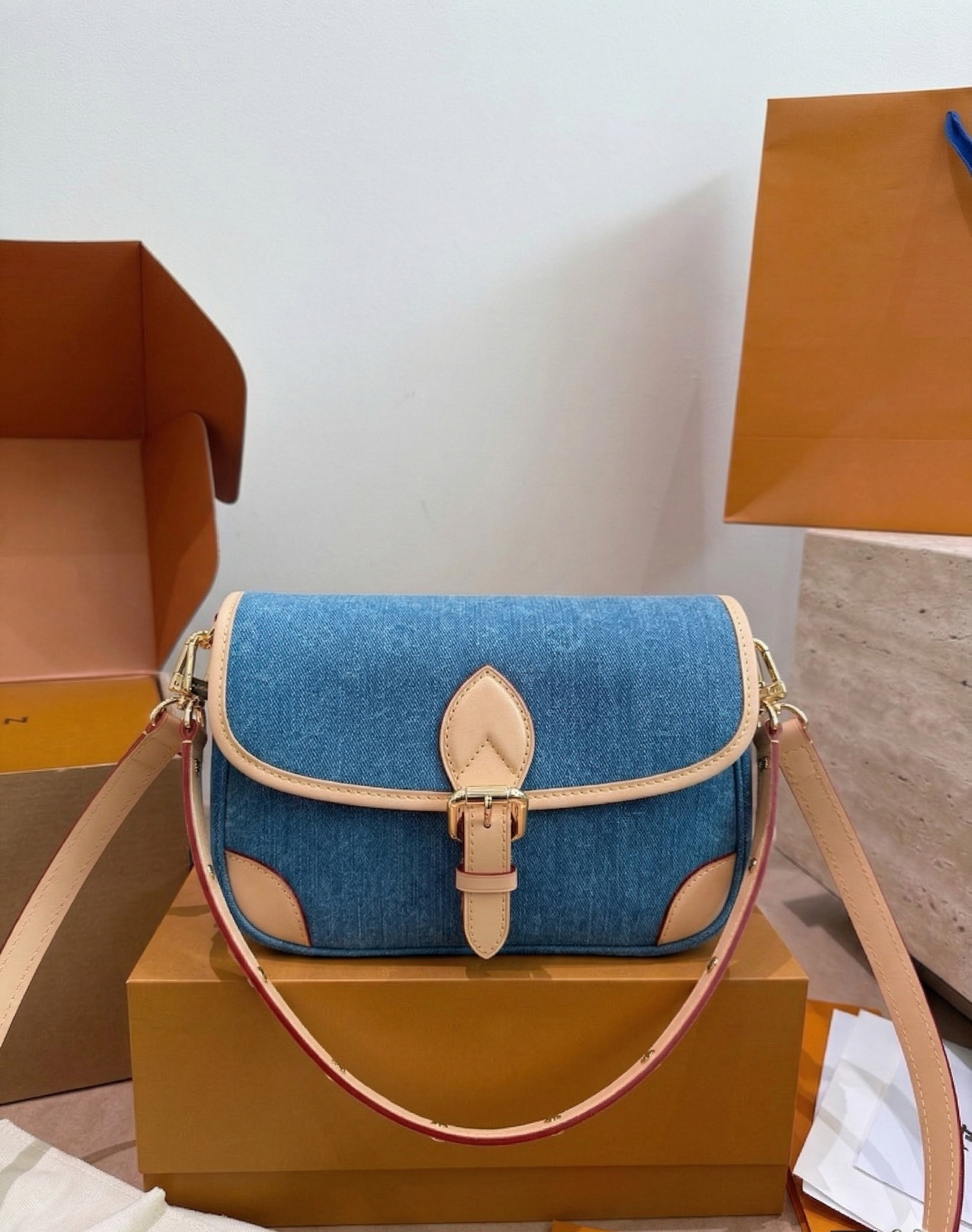 Designer High Quality Blue Denim Tote Bags Retro Women Shoulder Bag Fashion Crossbody Purses Classic Bucket Bag Backpack Wholesale Handbags Womens Purse PRPU