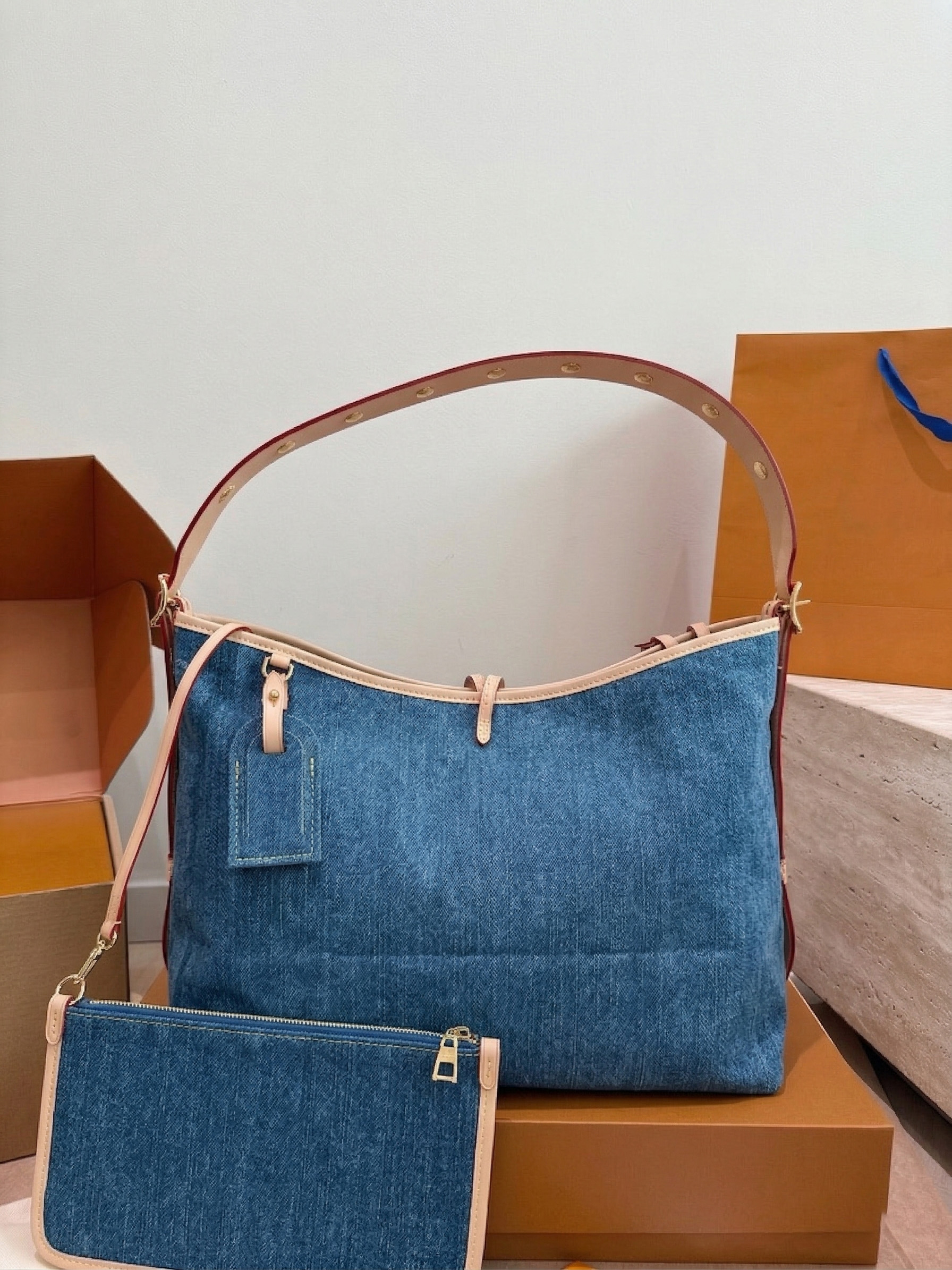 Designer High Quality Blue Denim Tote Bags Retro Women Shoulder Bag Fashion Crossbody Purses Classic Bucket Bag Backpack Wholesale Handbags Womens Purse PRPU